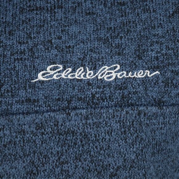 Eddie Bauer Sweater Mens Large Blue Quarter Snaps Mock Neck Pullover Gorpcore - Picture 7 of 16